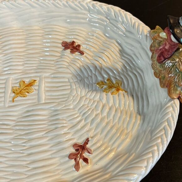 Fitz & Floyd 1990 pilgrims progress thanksgiving serving tray - Picture 6 of 16